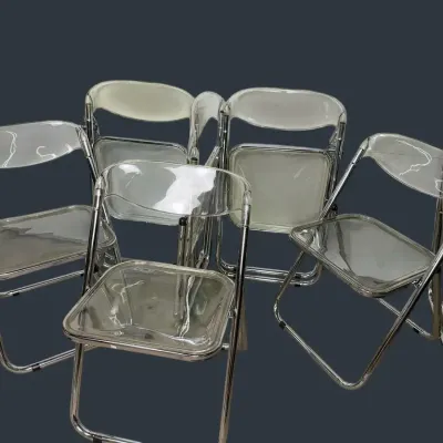 Chrome & Acrylic Folding Chairs Made in Italy - Alston Quality Industries