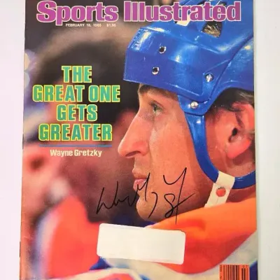Wayne Gretzky Autographed Sports Illustrated - Edmonton Oilers, February 18 1985