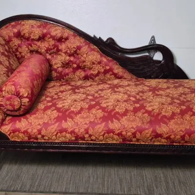 French Empire Style Chaise Lounge - 74X29X35”