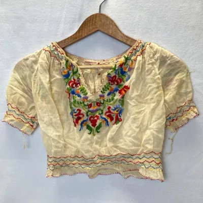 Hungarian Folk Peasant Embroidered Blouse, 1930/40s