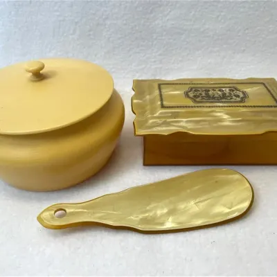 Amber Yellow Celluloid Vanity Collection