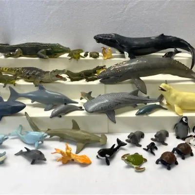 Marine, Aquatic And Reptile Vintage Plastic Toys
