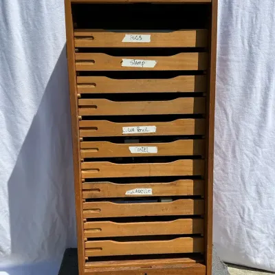 Art Supply Cabinet with Supplies