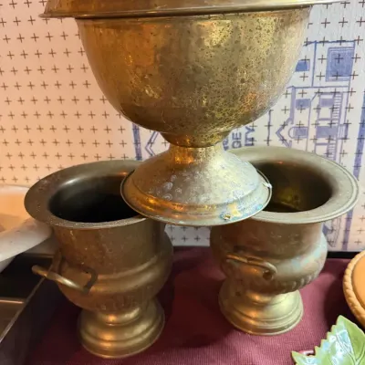 Vintage Brass Champagne Buckets - 3 