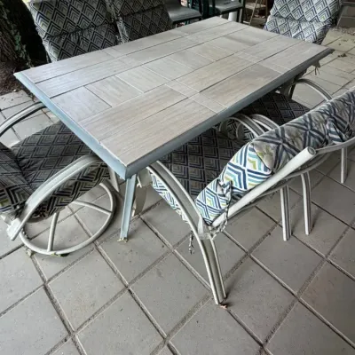 Patio Table and 6 Chairs with Cushions
