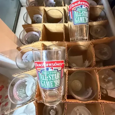 Bar Glassware Lot including Budweiser Boston Red Sox All Star Game Pints