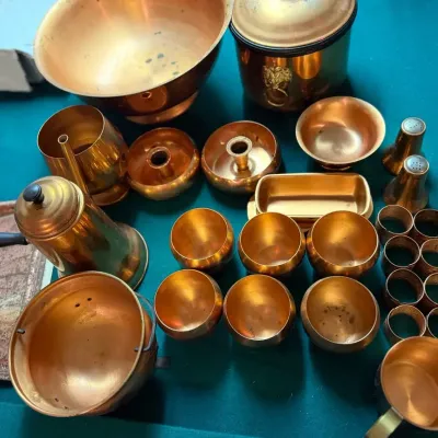 Copper with other other mixed metal Lot of useful kitchen pieces