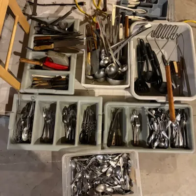 Enormous Lot of Restaurant Utensils and Holding Trays