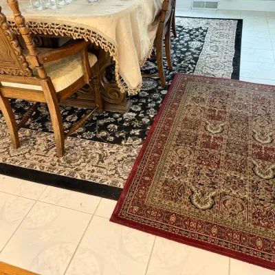Three 3 Floor Rugs - traditional patterned accent rugs with ornate borders