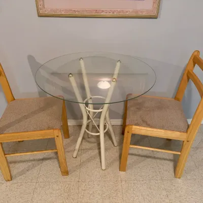 Glass Table and Two Chairs