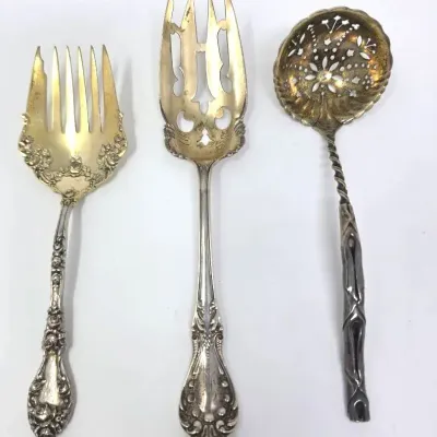 Antique Vermail Sterling Serveware - Feat. Watson, Frank Whiting & Durgin