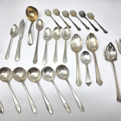 Antique Sterling Silverware Sets - Feat. Loring Andrews Co., Wallace Sterling, Baker Manchester