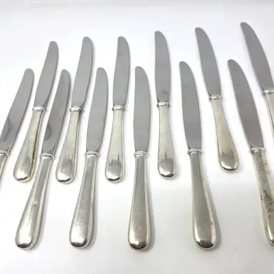 Set Of 12 Sterling Silver Handled Kirk Stieff Knives
