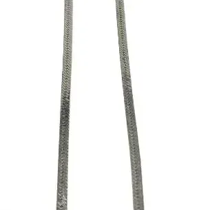 Vintage Herringbone Chain Necklace 14K White Gold Plated