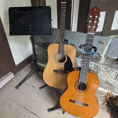 Fender & Yamaha Beginner Acoutic Guitars W/ Music Stand