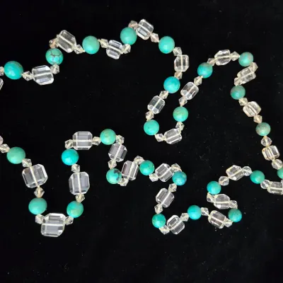 Vintage Crystal & Turquoise Necklace