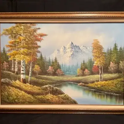 Beautiful Mountain And Water Landscape Painting 