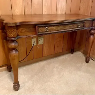 Vintage Solid Wood Console Table With Scales Accents 