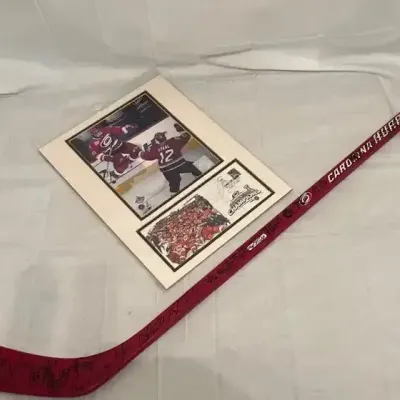 Carolina Hurricanes Multi Autographed  Hockey Stick And Souvenir