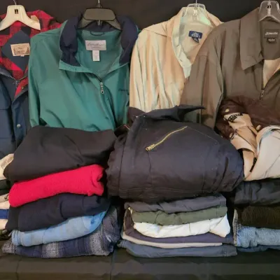 Men's XL Mixed Causal Clothing Lot Including Insulated Bear River Coveralls