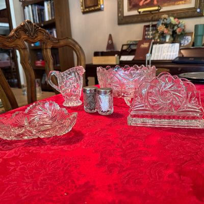 Set of 5 Vintage Anchor Hocking Star of David Tableware Items (DR)