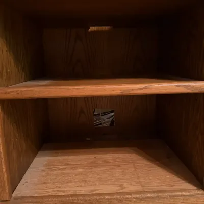 Vintage Oak-Finish Stereo Component Cabinet / Audio Rack – 44" Tall CHOICE #2 (TVR)