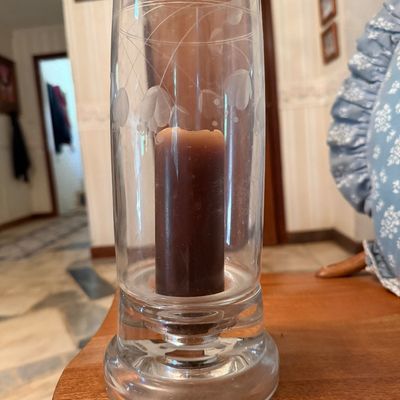 Princess House Crystal Hurricane Lamp-F