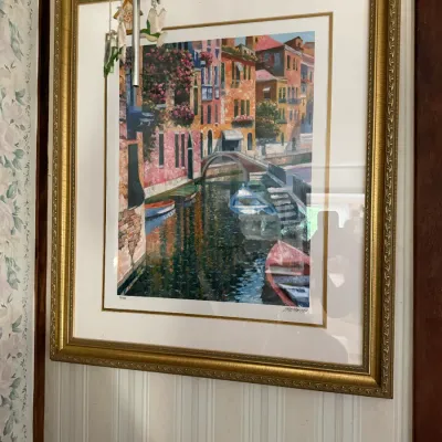 Howard Behrens Signed & Numbered Limited Edition Venice Canal Art Print 72/395 – Framed (LR)