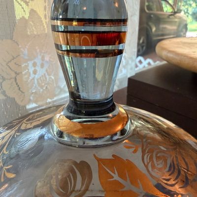 Vintage glass candy dish-DR