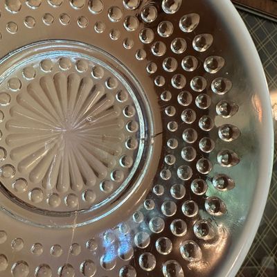 White Opalescent Hobnail Glass Bowls – Set of 4