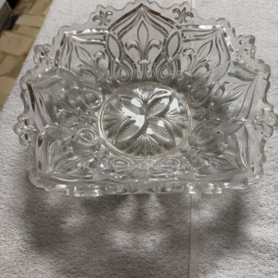 Antique Bryce Higbee Arched Fleur-de-Lis EAPG Pressed Glass Bowl c.1898