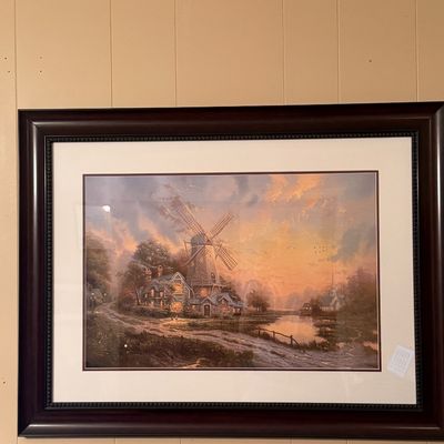 Thomas Kinkade “Wind of the Spirit” Limited Edition Framed Print – Windmill Landscape