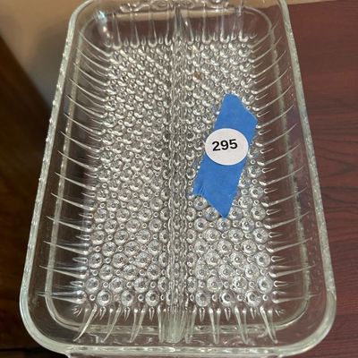 Clear Hobnail Glass Divided Serving Dishes – Pair