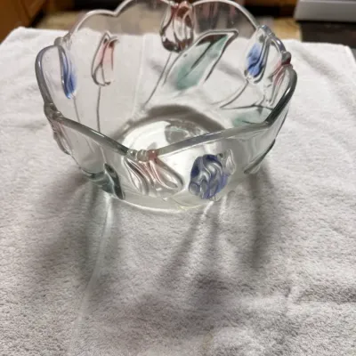 Vintage Mikasa Tivoli Walther-Glas Crystal Tulip Serving Bowl Germany