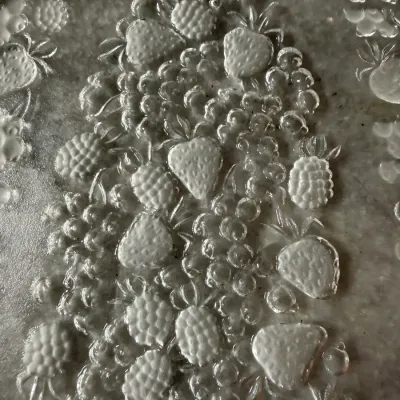 Pair Vintage Mikasa Strawberry Fare Crystal 16" Canapé Serving Trays – 1980s
