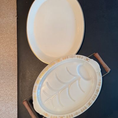 Fire King Warming Platter and Other Large Platter (DR)