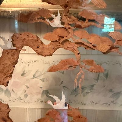 Vintage Chinese Cork Carving Diorama-F