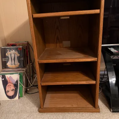 Vintage Oak-Finish Stereo Component Cabinet / Audio Rack – 44" Tall CHOICE #1 (TVR)