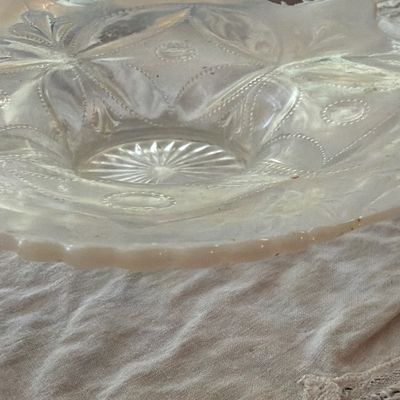 Two opalescent serving pieces-DR