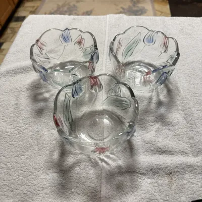 Set of 3 Vintage Mikasa Tivoli Walther-Glas Crystal Tulip Bowls – Germany