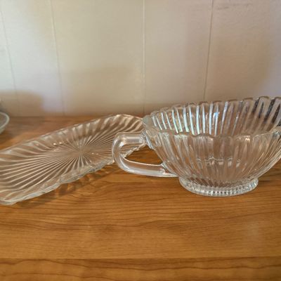 Vintage Clear Glass & Crystal Serving Pieces (7-Piece Lot)