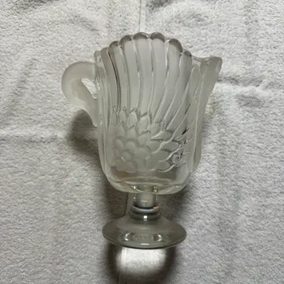 Vintage Mikasa Walther Crystal Swan Pitcher Vase – West Germany – 8"