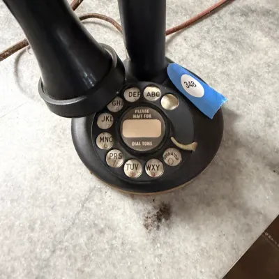 Antique 1920s Black Candlestick Rotary Dial Telephone w/ Receiver – Untested