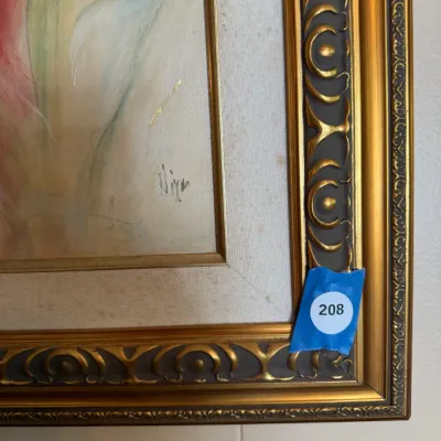 Signed & Numbered Limited Edition Woman in Red Figural Art Print 66/1250 – Ornate Framed DR