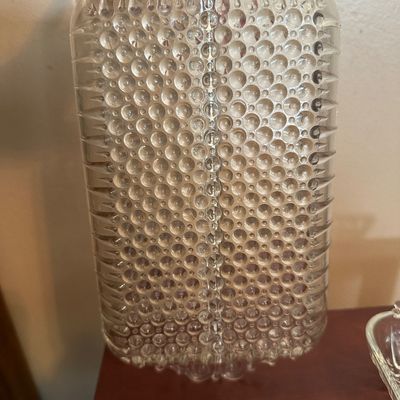Clear Hobnail Glass Divided Serving Dishes – Pair