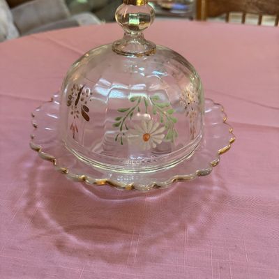 Sweet Little Clear Domed Hand-Painted Dish (DR)