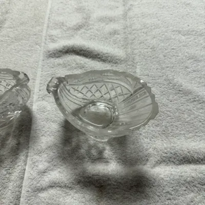 Gorham Holiday Traditions C701 Crystal Sleigh Creamer & Sugar Bowl Set