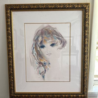 Shan Merry "Amethysta" Signed Framed Seriolithograph Abstract Woman Portrait