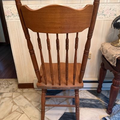 Vintage Pressback Spindle Dining Chair-F
