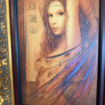 Csaba Markus “La Femme La Danse” Signed Hand-Embellished Serigraph – Ornate Framed DR